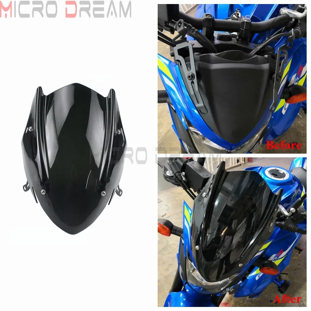 Экран для переднего ветрового стекла мотоцикла с кронштейном Suzuki GSX S750 GSXS750 2017 2018