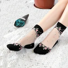

2021NEW Sexy fishnet Women Lace Ruffle Soft Comfy Sheer Silk Elastic Mesh Knit Frill Trim Transparent Ankle funny socks