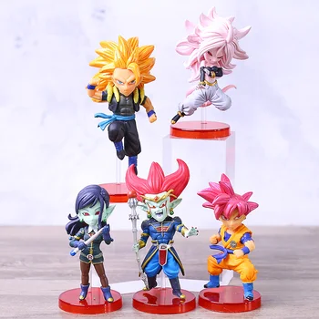 

WCF Super Dragon Ball Heroes Vol.6 Super Saiyan God Son Goku Gogeta Majin Domigra Android No.21 Robelu PVC Figures Toys 5pcs/set