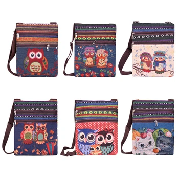 

Customized Cute Cat Owl Hand-woven Women Handbag 2020 Lady's Linen Tote Designer Crossbody Bags Casual Traveling Shoulder Bags