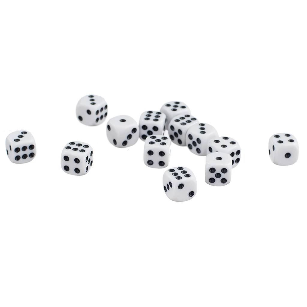100x Opaque D6 Dices with Spot for Dungeons and Dragons Party Dice Toys Gift