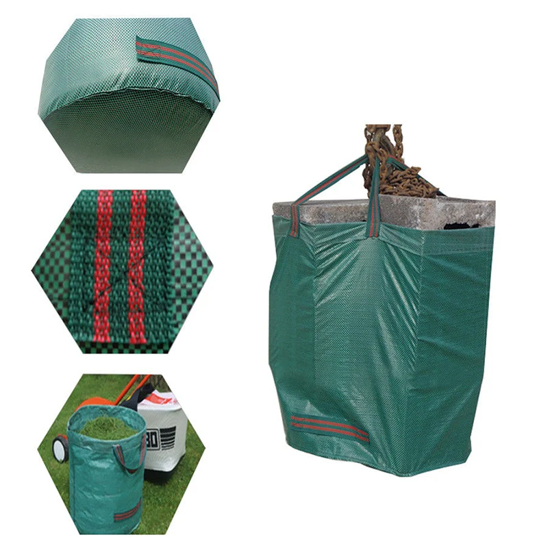 

1 Pc Green Garden Carry Bag Waste Weeds Leaves Bin Rubbish Tidy Heavy Duty Sack