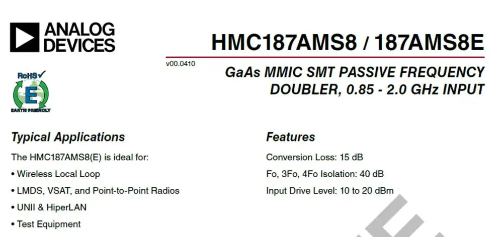 DYKB HMC187 HMC189 HMC204 RF frequency multiplier 0.8GHZ-8GHZ Passive frequency multiplier F/ HAM radio Amplifier LAN