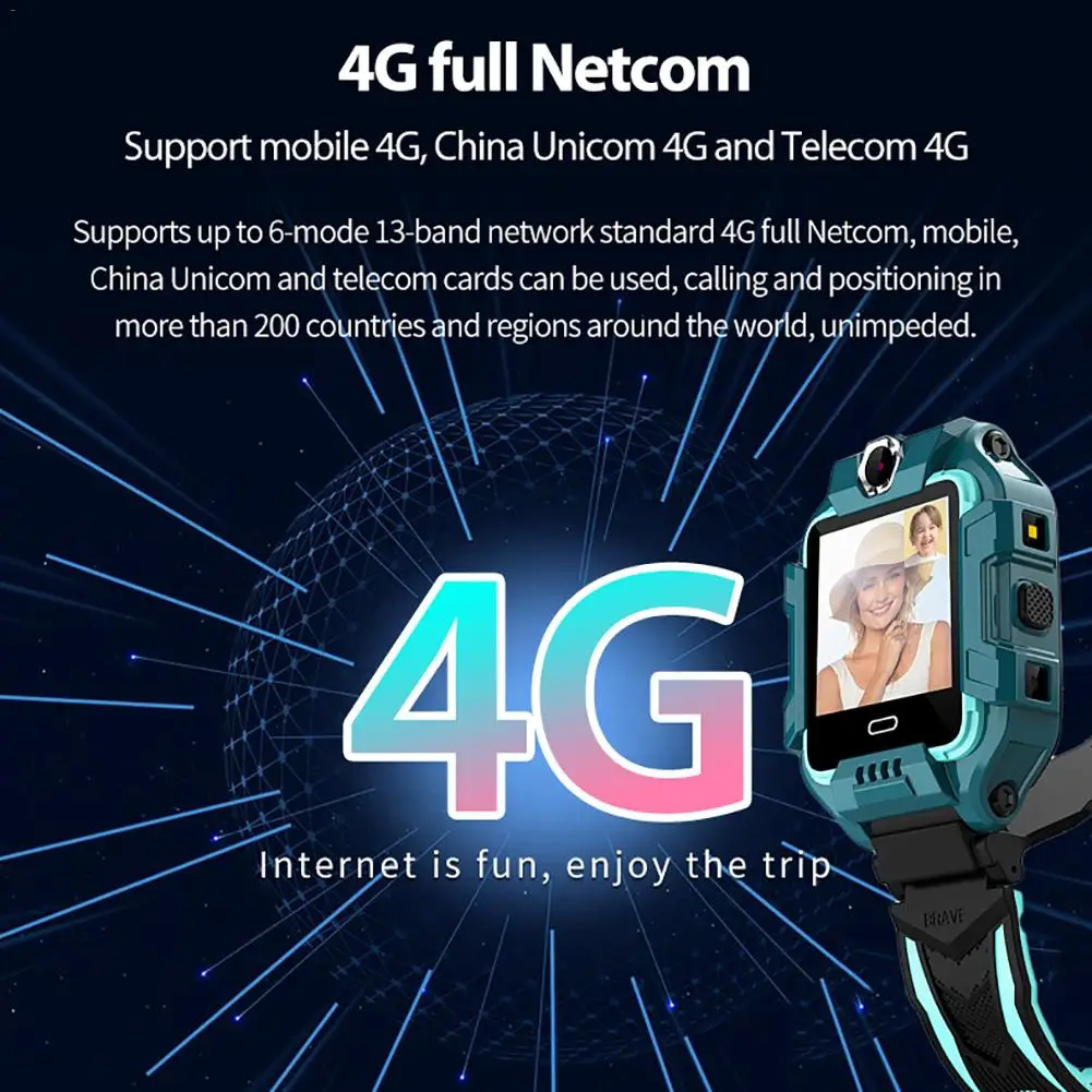 4G Детские Смарт часы водонепроницаемые GPS позиционирование наручные для