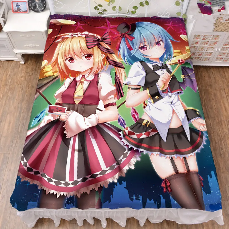 August обновление японского аниме TouHou проект сексуальная девушка фланель одеяло летнее одеяло кровать молочное волокно лист 150x200 см - Color: df29