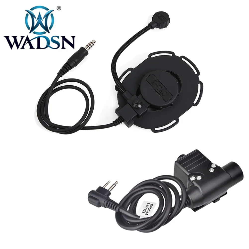 

WADSN Bowman Evo III Softair Headsets Peltor Earphone Military Headphone+Push To Talk U94 Tactical PTT Kenwood Adapter WZ183