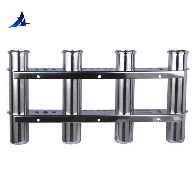 Boat Accessories Marine Stainless Steel 4 Tube Fishing Rod Storage Holder  Rack & Boat Organiser