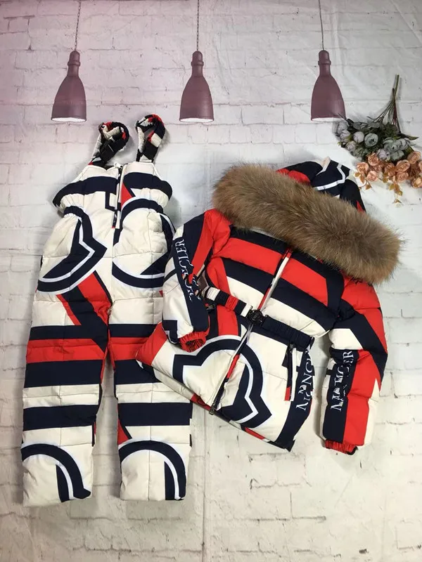 Детская одежда, 80-145 см, г., зимние комплекты с пуховиками костюм с пуховиком детская пуховая парка, верхняя одежда, зимний комбинезон - Цвет: suit