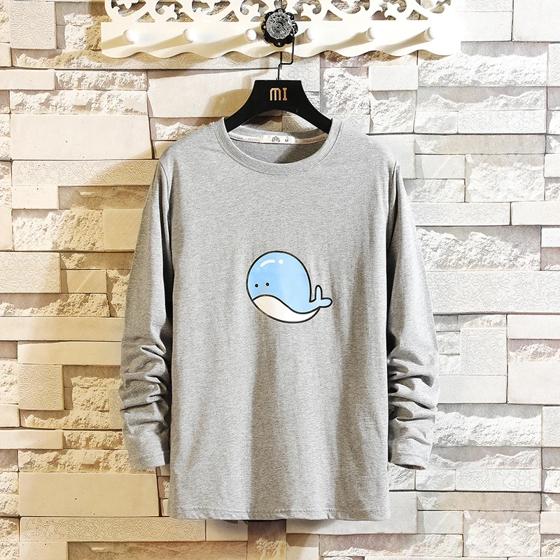 Autumn Long-sleeved T-shirt Men Fashion Cartoon Printing Casual Cotton T Shirt Men Streetwear Large Size Tshirt Man Tops M-5XL Autumn Long-sleeved T-shirt Men Fashion Cartoon Printing Casual Cotton T Shirt Men Streetwear Large Size Tshirt Man Tops M-5XL