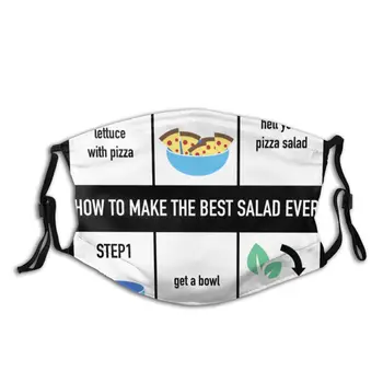 

protective mask with filter Make The Best Salad Ever Bowl Pizza anti dust PM2.5 reuse adult teen child girl
