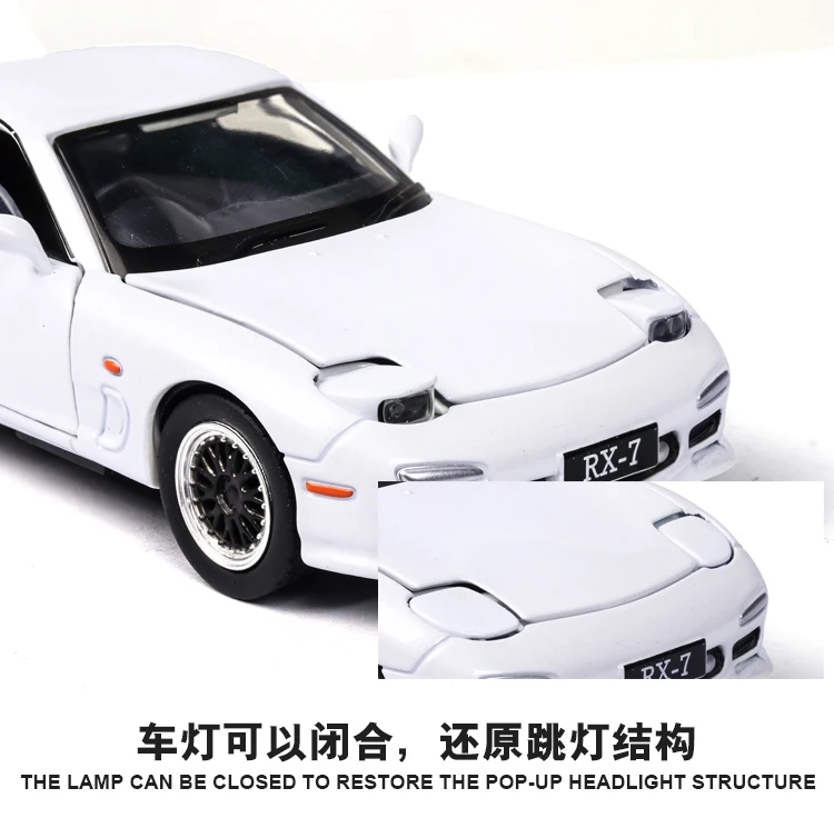 Nicce 1:32 Mazdas RX-7 Car Model with Sound Light Alloy Toy Car Diecast Toy Vehicle Car Wheel for Children Toys E160 remote control stunt car