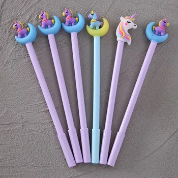 

6 Pcs/Lot Cartoon Cute Gel Pen 0.5mm Ballpoint Black Color Pens Writing Girl Gift Stationery School & Office Supplies