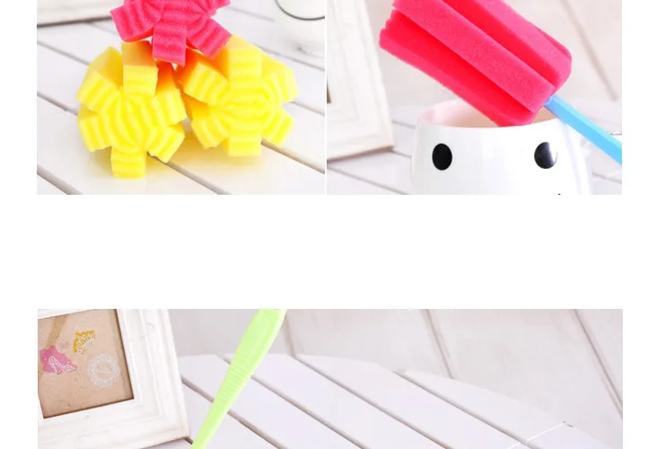 I-CHIC HOUSE Brand Large Sponge High Quality Long Handle Sponge bei zi shua Feeding Bottle Cleaning Brush Bottle Brush Manufactu