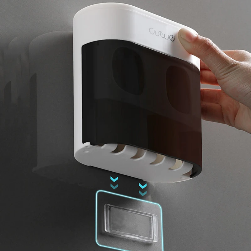 Automatic Toothpaste Squeezer Wall Mount Toothpaste Dispenser Magnetic Toothbrush Holder Bathroom Accessories