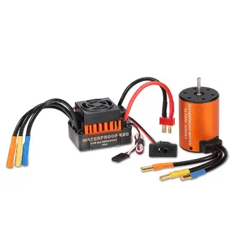 

HobbyLane Surpass Hobby Waterproof 3650 4300KV 3900KV 3500KV Brushless RC Car Motor with 60A ESC Set for 1/10 RC Car