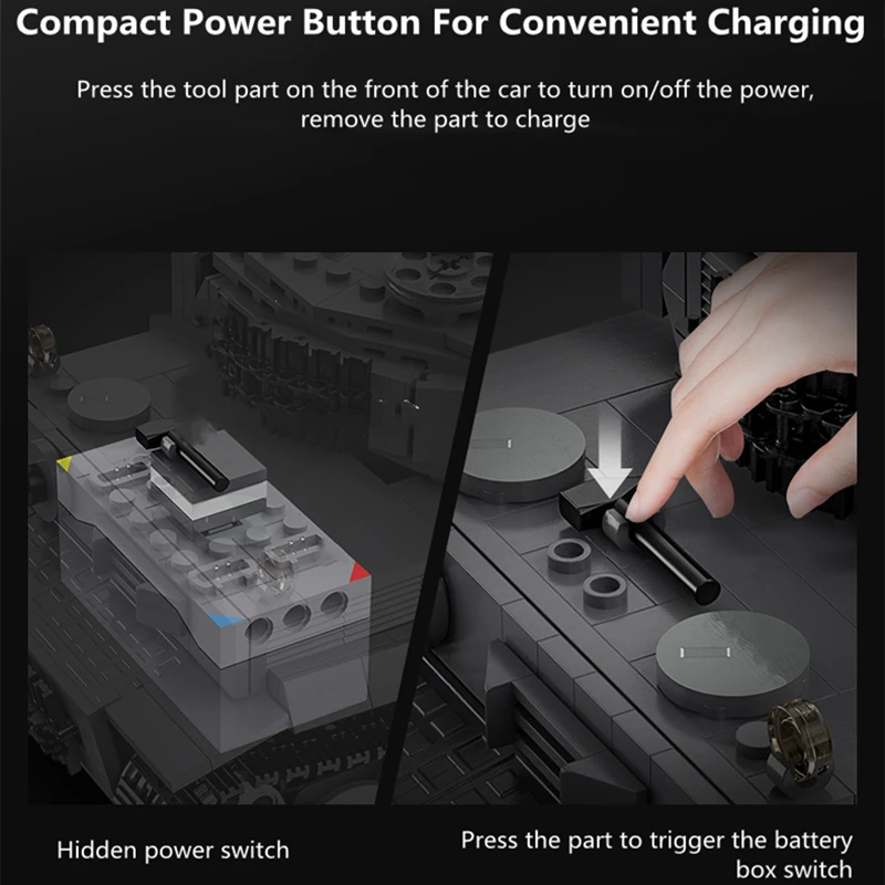 퍼즐 블록 조립 RC 탱크 1:35 360도 회전 터렛 배럴 리프트 듀얼 모터 만능 원격 제어 타이거 탱크 모델