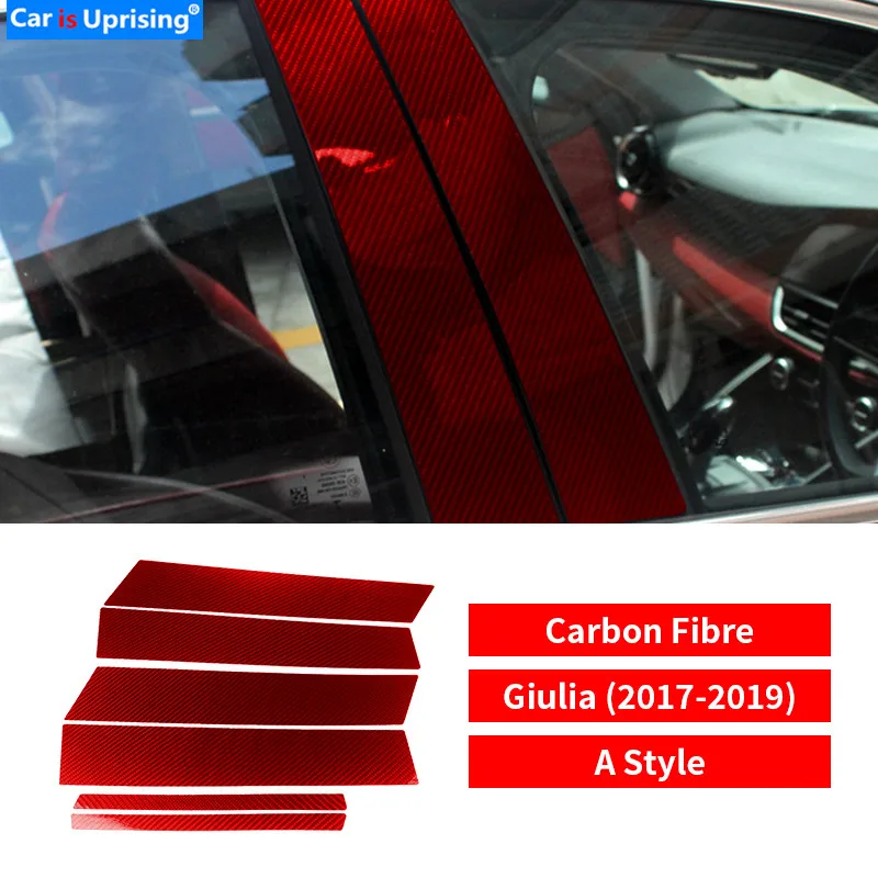 Carbon Fiber Car Window B-pillars Decorative Stickers FOR Alfa Romeo Giulia 2017-2019 Car Styling Trim Accessories