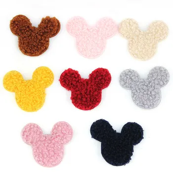 

40Pcs 5*5.5cm Teddy Plush Mouse shape Padded Appliques for DIY Clothes Crafts Kids Hat Bag Handmade Decor Ornament Accessories