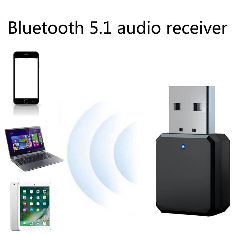 2021 el más nuevo KN318 receptor de Audio Bluetooth 5,1 doble salida AUX estéreo USB de coche manos libres de llamadas de 3,5mm AUX y adaptador inalámbrico USB