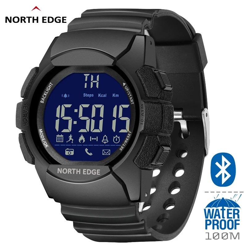 Men's Watch Military Water Resistant 100M NORTH EDGE Sport Watch Army Led Digital Wrist Stopwatches For Male For IOS Android afbeelding