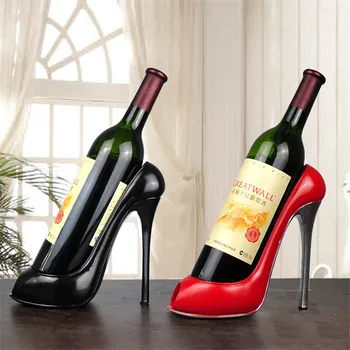 

Resin High Heel Shoe Shaped Wine Bottle Holder Stylish Wine Shelf Rack Stand Wedding Party Gift Home Kitchen Bar Accessories