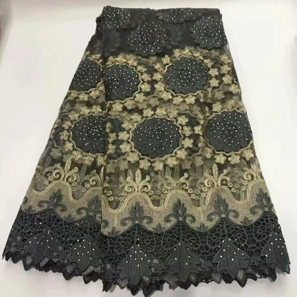 

African Lace Fabric 2019 High Quality Lace Embroidery Net Fabics gray French Lace Fabric for Party Dress