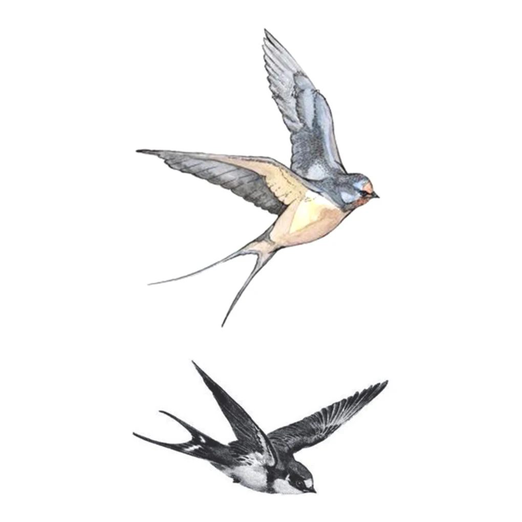 Fly swallots Birds Design Body Art Tattoo Girl для мужчин и женщин на руку ногу запястье временная