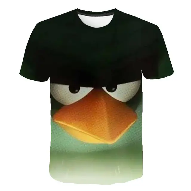 2020 trend 3D printing angry bird movie men's fashion casual round neck short sleeve t-shirt summer personality streetwear S-6XL