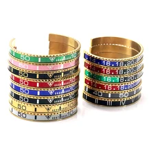 

Popular water ghost couple Bracelet C-shaped opening adjustable jewelry Roman numeral stainless steel bracelet