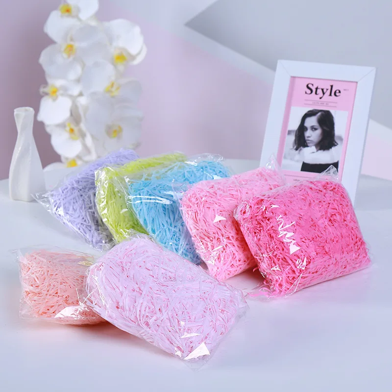 20/50g Bunten Bast DIY Papier Geschreddert Crinkle Papier DIY Geschenk Verpackung Korb Füllung Material Hochzeit Party Paket deco – Detail 37