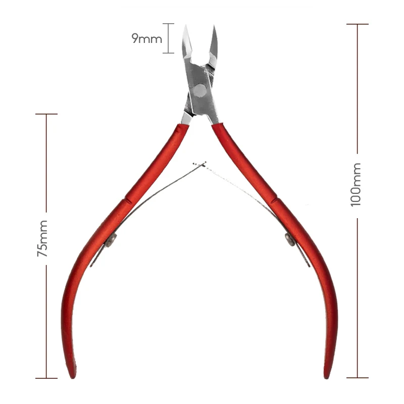 Ножницы для кутикулы из нержавеющей стали, кусачки для ногтей, кусачки для удаления омертвевшей кожи, ножницы, кусачки, инструмент для маникюра - Цвет: Matte Red
