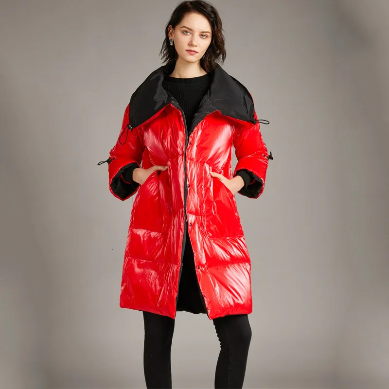 

Fashion Tide New Down Jacket Women Short Paragraph Capless Temperament White Duck Down Warm Shine Down Jacket 19B-a111