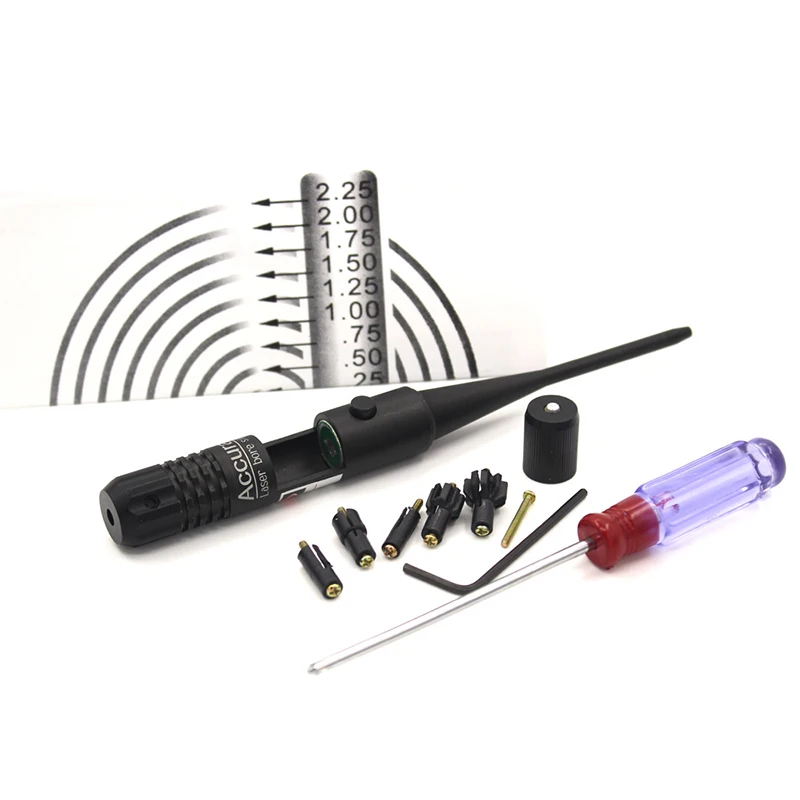 5 Adjustable Adapters Rifles Red Laser Bore Sighter Collimator Kit For 0.22 to 0.50 Caliber Rifies Hunting Optical Boresighter