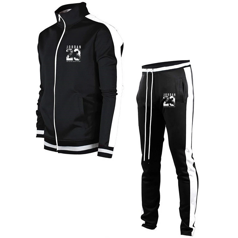 2 Piece Set 2019 Autumn Print Sportswear Men s Gyms Bodybuilding Sweatshirt Hip Hop Men s 4
