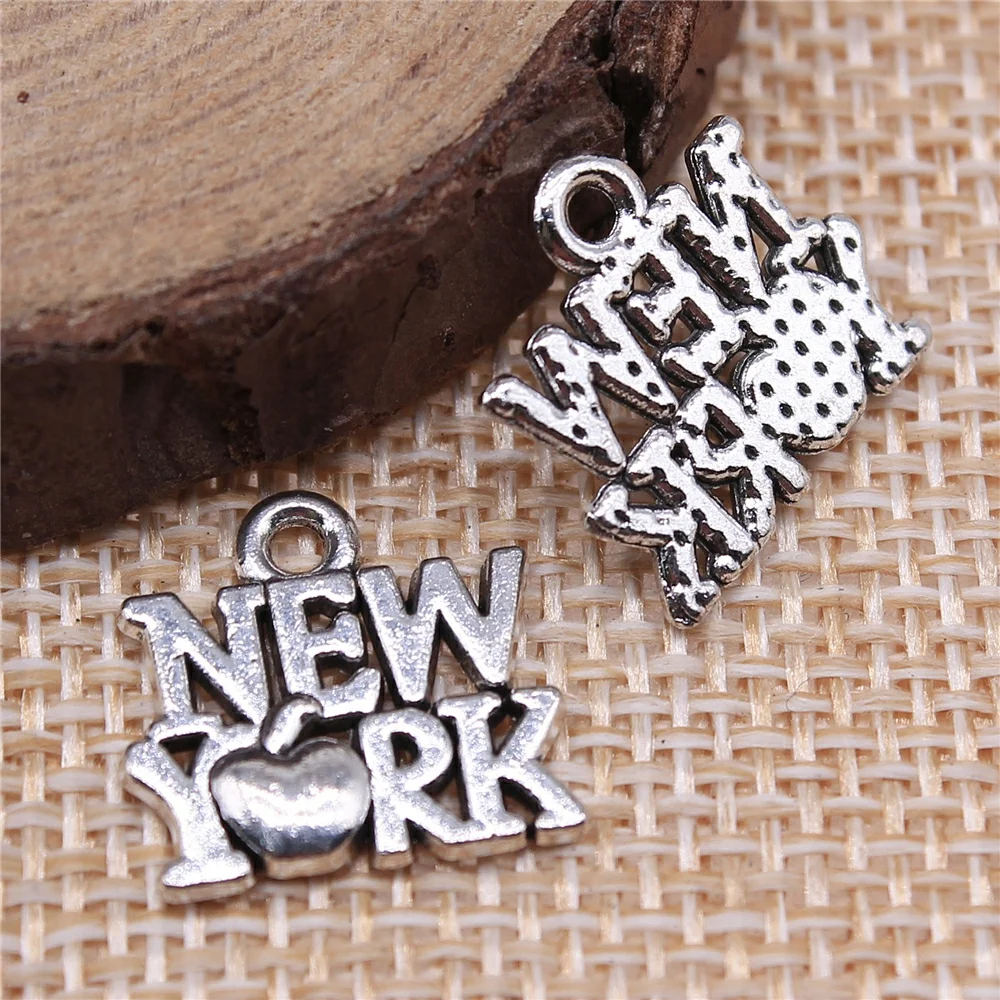 10pcs 15x14mm Jewelry Making DIY Handmade Craft Charms Tibetan Silver Color New York Pendant | Украшения и аксессуары