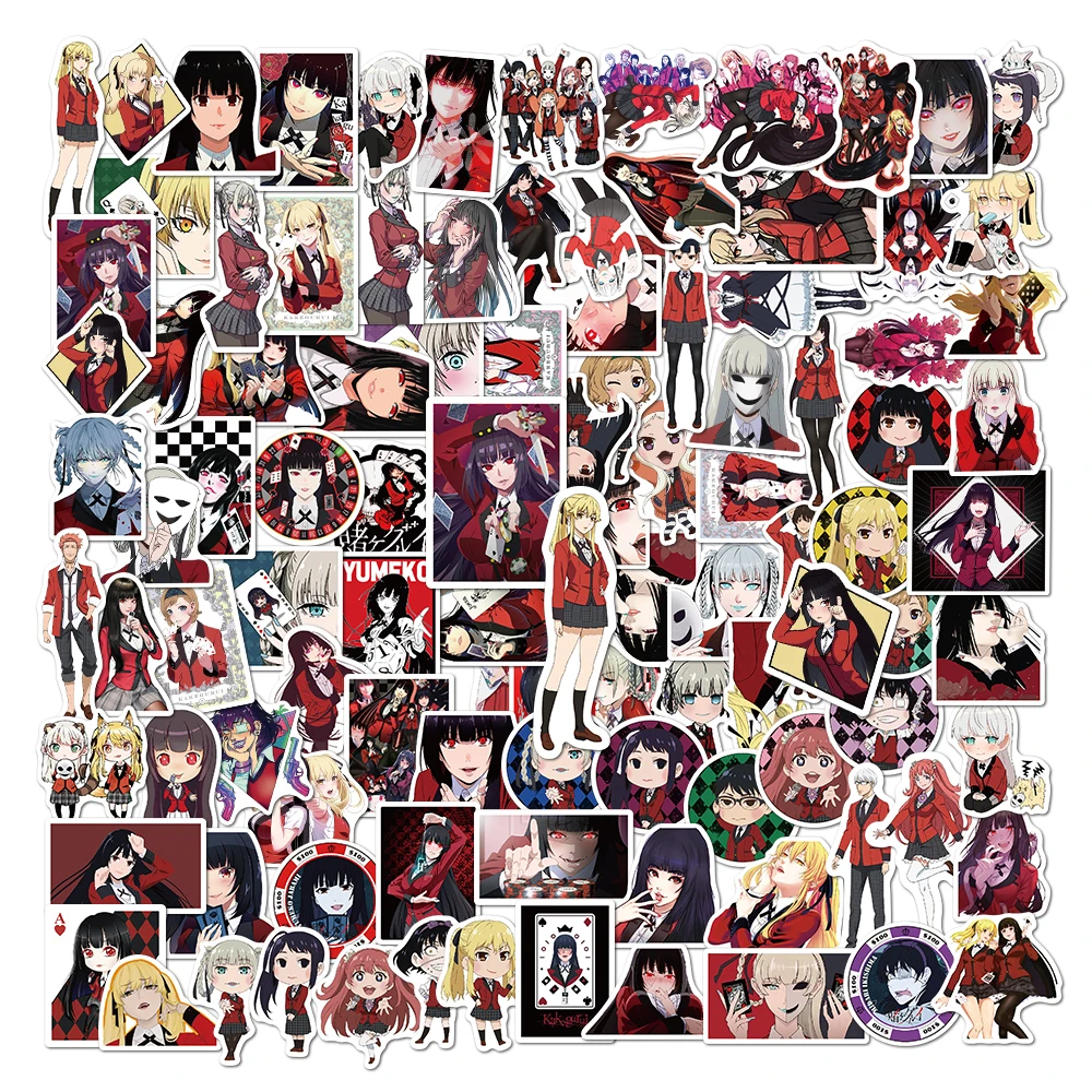 Стикеры аниме Kakegurui 10/50/100 шт./компл. для гитары детских игрушек велосипеда