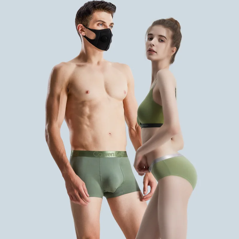 Couple Men's Triangle Women's Boxer Briefs Pure Cotton Sexy Korean Personality Youth Summer Breathable Shorts Head