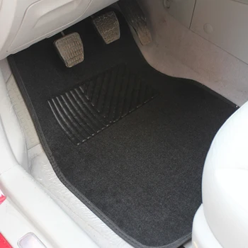 

4Pcs Car Universal Interior Floor Mat Carpet Rug Ground Mats Non-slip Non-woven PVC All-weather Slush Mats Accessories N21