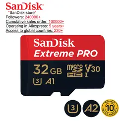 Sandisk 100% оригинальная Micro SD карта класс 10 TF карта памяти 32 Гб 64 Гб 128 ГБ 256 Гб карта памяти для samrtphone и настольного ПК