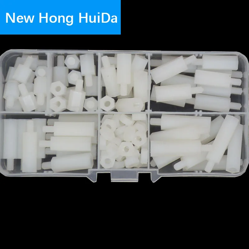 

White M4 Male Female Nylon Hex Standoff Plastic Thread PCB Motherboard Spacer Assortment Kit Drone ComputerCircuit Board