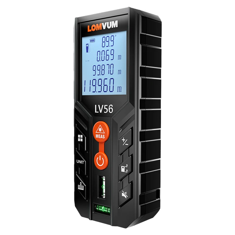 LOMVUM LV56 Handheld Laser Rangefinder Black Laser Distance Meter Digital Tape 40m 50m 120m 2 Bubbles Leveling LOMVUM LV56 Handheld Laser Rangefinder Black Laser Distance Meter Digital Tape 40m 50m 120m 2 Bubbles Leveling