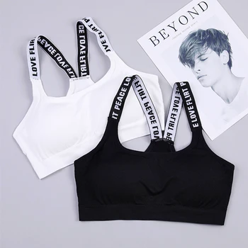 

Women Sport Bra Top Black Padded Brassiere Fitness Sports Tank Top Female Sport Bra Women Push Up Bra Wear