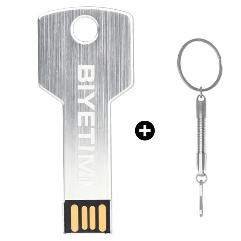 Usb флеш-накопитель biyetimi Corloful Key 8 ГБ 16 ГБ 32 ГБ 64 ГБ Memory Usb Stick 2,0 Флешка для ПК - Цвет: Серебристый