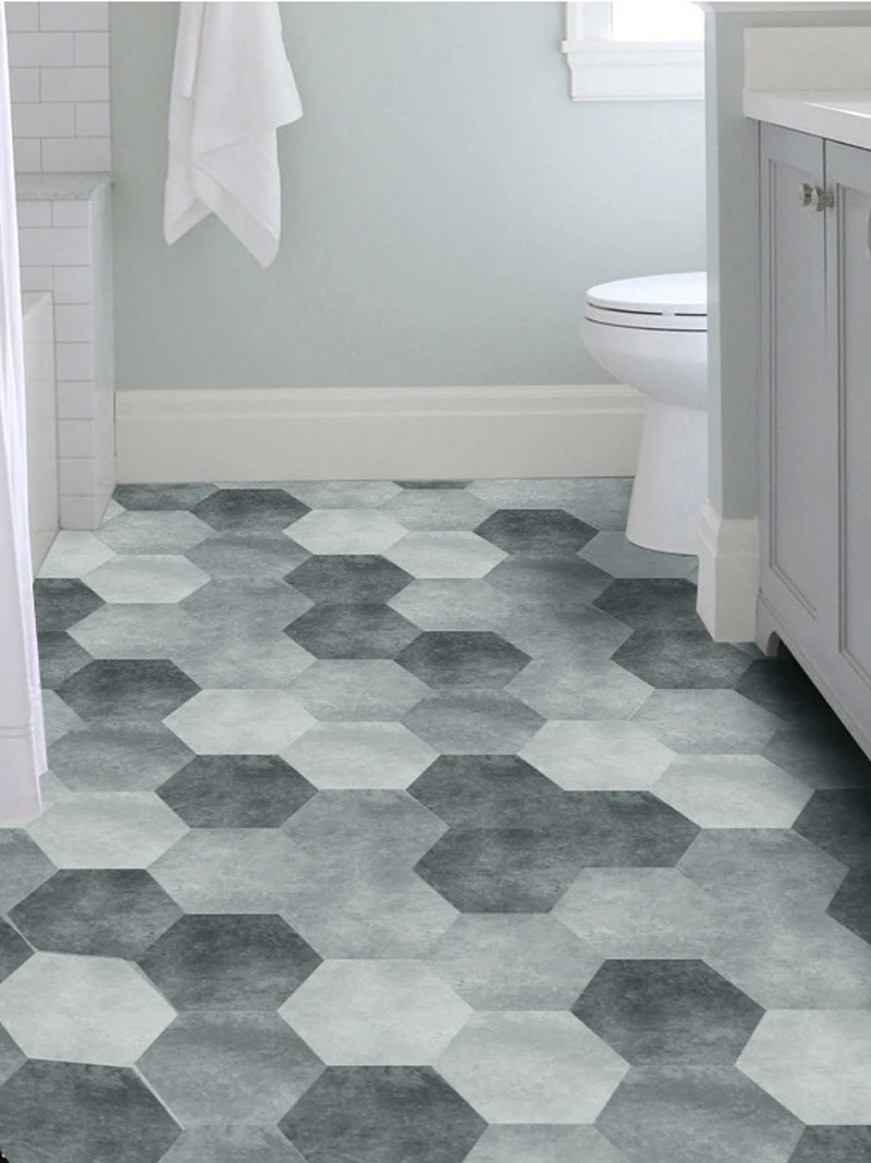 10x Waterproof Hexagon PVC Non-Slip Tile Stickers Kitchen Bathroom Floor Sticker 10x Waterproof Hexagon PVC Non-Slip Tile Stickers Kitchen Bathroom Floor Sticker