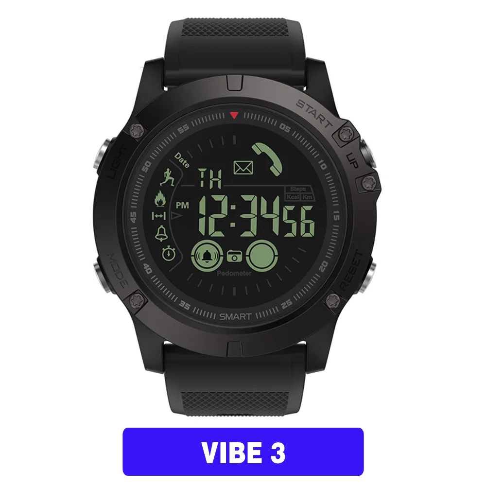 VIBE 3 Black Новинка, Zeblaze VIBE 3, флагманские прочные Смарт-часы, 33 месяца, время ожидания, 24 часа, всепогодный мониторинг, Смарт-часы для IOS, Android - Цвет: VIBE 3 Black