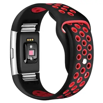 

Men smart sports watch belt Dual Color Silicone Replacement Watchband Wrist Band Strap for Fitbit Charge 2 Size adjustable