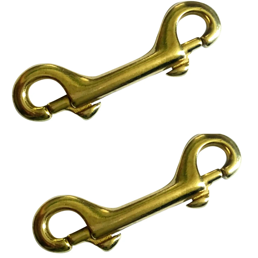 2 Pieces Scuba Diving Brass Double Ended Snap Bolt Hook Key Chain Ring Holder 3.5