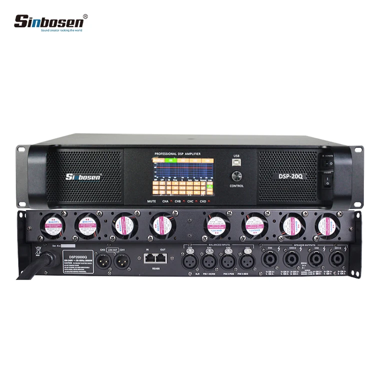 Sinbosen 4 канала Dsp аудио усилитель класса TD 2200W DSP 20Q Мощность с программным
