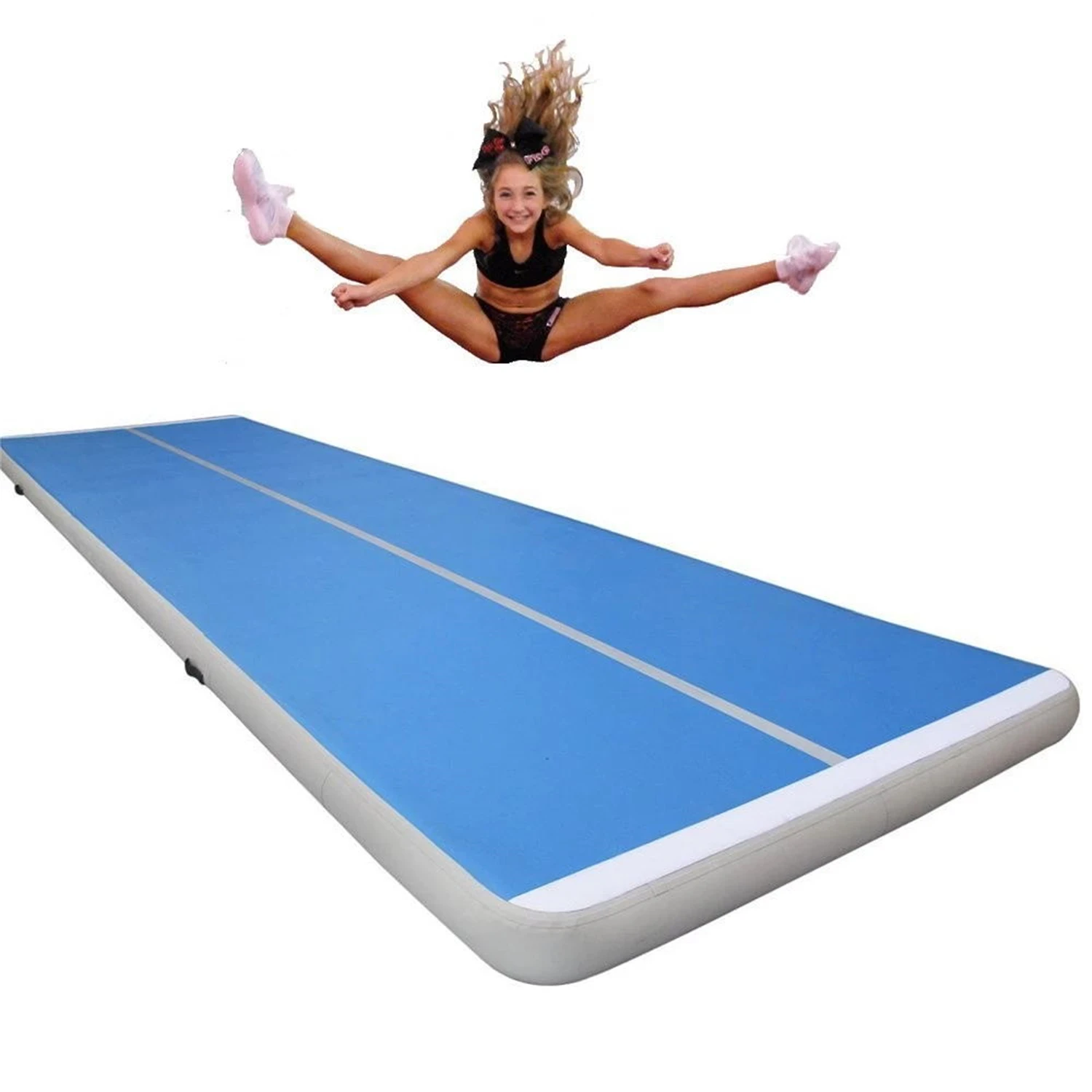 Free Shipping Pump 6x1x0.2m Blue AirTrack Factory Wholesale Flip Tumbling Mat Gymnastics Inflatable Air Tumble Track | Игрушки и хобби