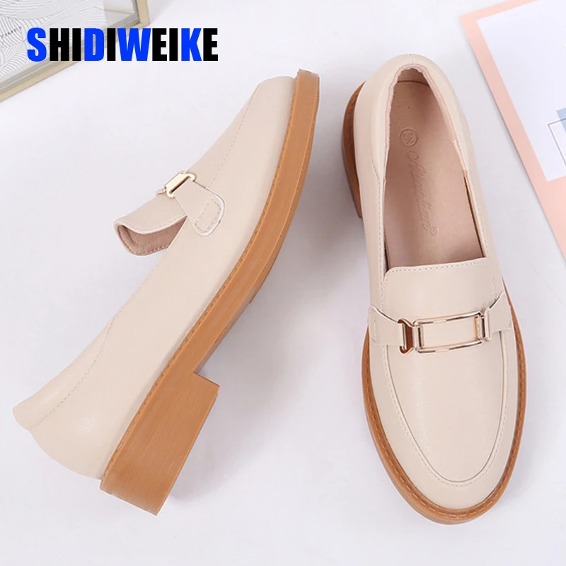 European and American fashion women's shoes retro loaferflate small leather shoes light mouthed single shoes AB102